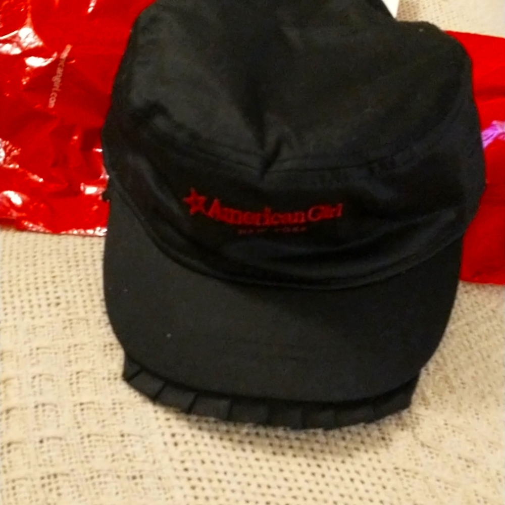 American girl black ruffle hat for child not doll size 8+